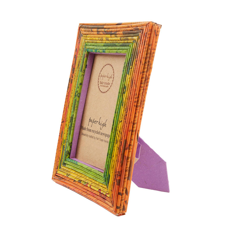 Paper Picture Frame, 12.7cm x 17.8cm, Orange/Yellow/Green