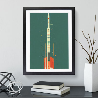 Artistic Spaceship Rocket No.1 - Single Picture Frame Print
