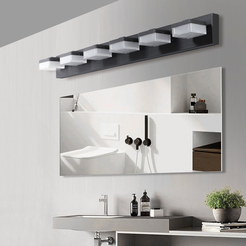 Miroir de salle de bain Modern, Noir mat