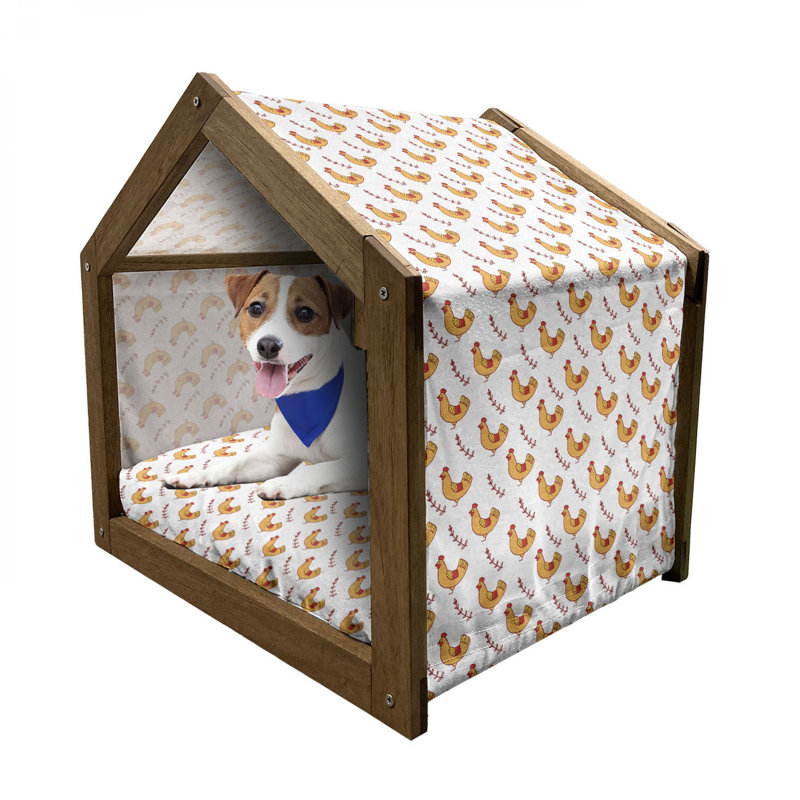 Niche pour chien en bois orange, H 25,59 po x l 29,53 po x P 21,65 po
