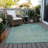 Machine Washable Indoor/Outdoor Xhevrie Teal Rug-1084426822