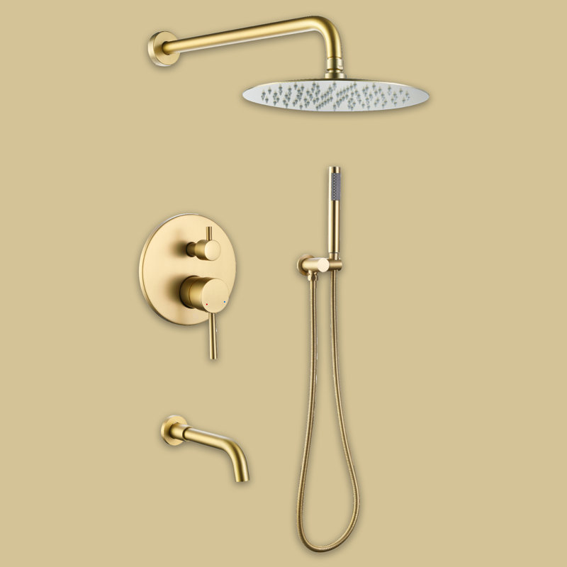 All-In-One Kit with Rough in-Valve, Brushed Gold