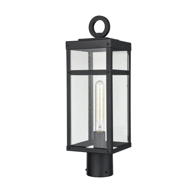 Lampadaire d'extérieur 1 lumière Dalton - hauteur 20 po - noir texturé