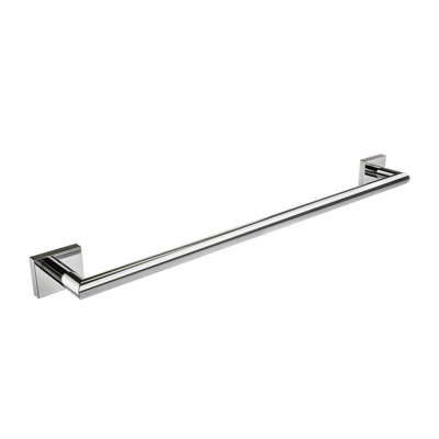 Crater Wall-Mounted 24" Towel Bar - Chrome, Premium Brass Construction, Installation Hardware Included