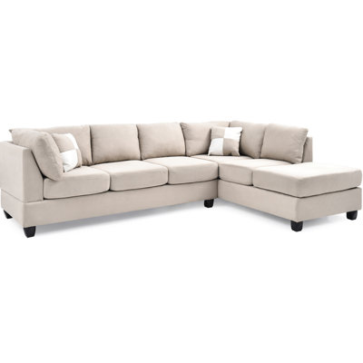 White Sectional With Long-lasting Foam Padding, Removable Back For Accessibility Microfiber Comfort, And Coil Blend