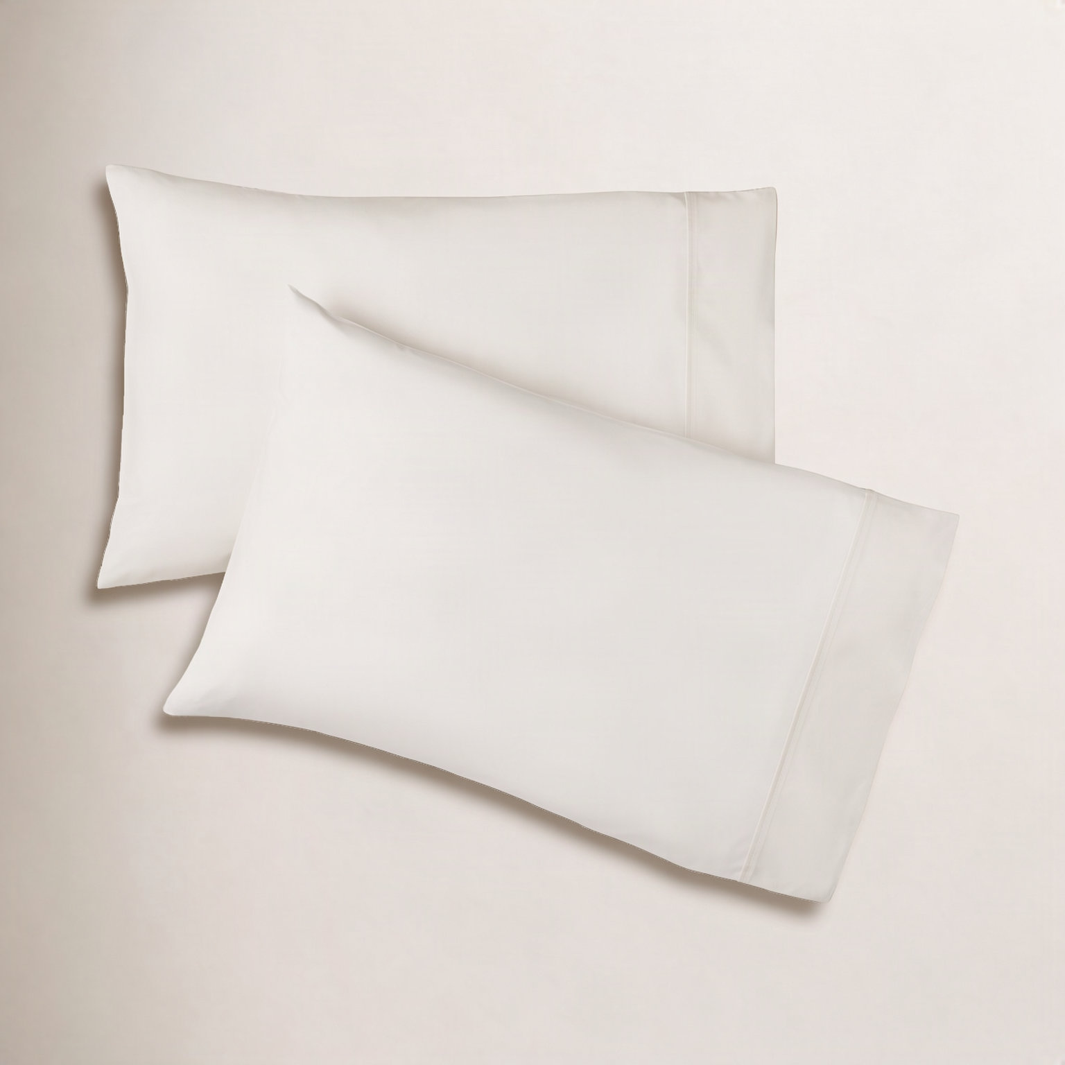 Coyer Cotton Pillowcase, Standard - 2 Standard Pillowcases, Ivory
