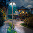 Lampadaire solaire Fontane 648-LED avec mât en acier de 10 pi et télécommande