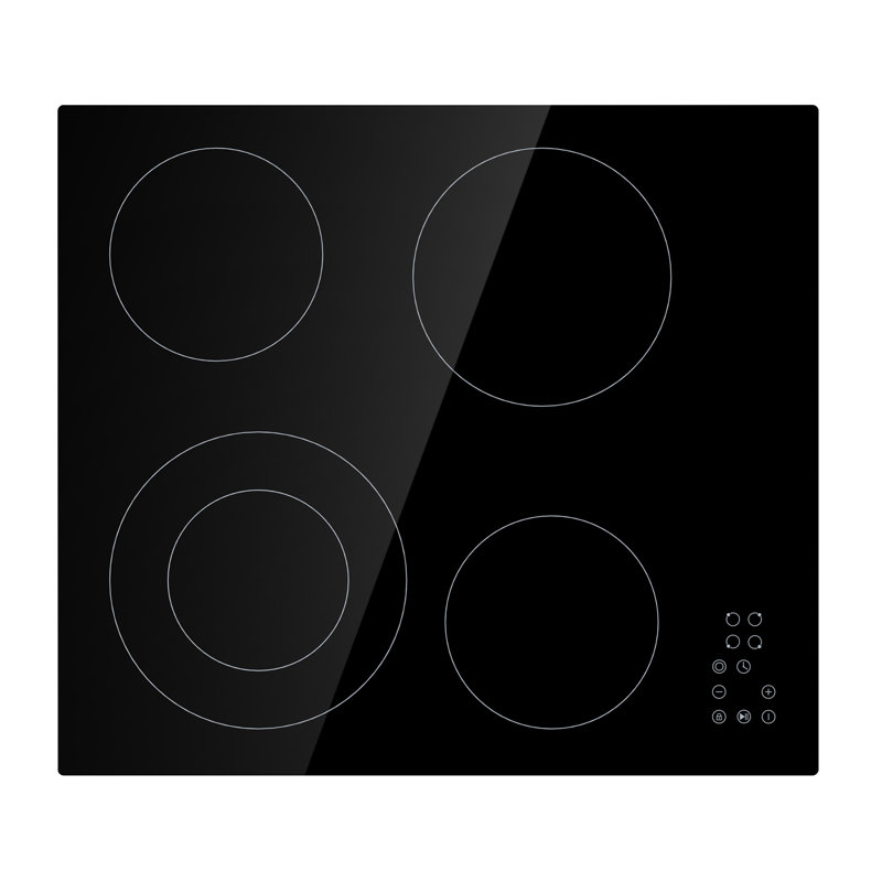 24 po 4 éléments de chauffage Ego certifiés ETL, plaque de cuisson radiante électrique, 240V 6400W, poêle encastré noir