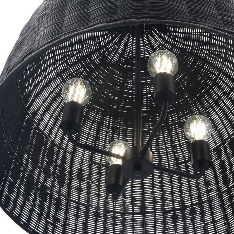 Dejanea 24.25" Wide 4-Light Pendant , Black, Black