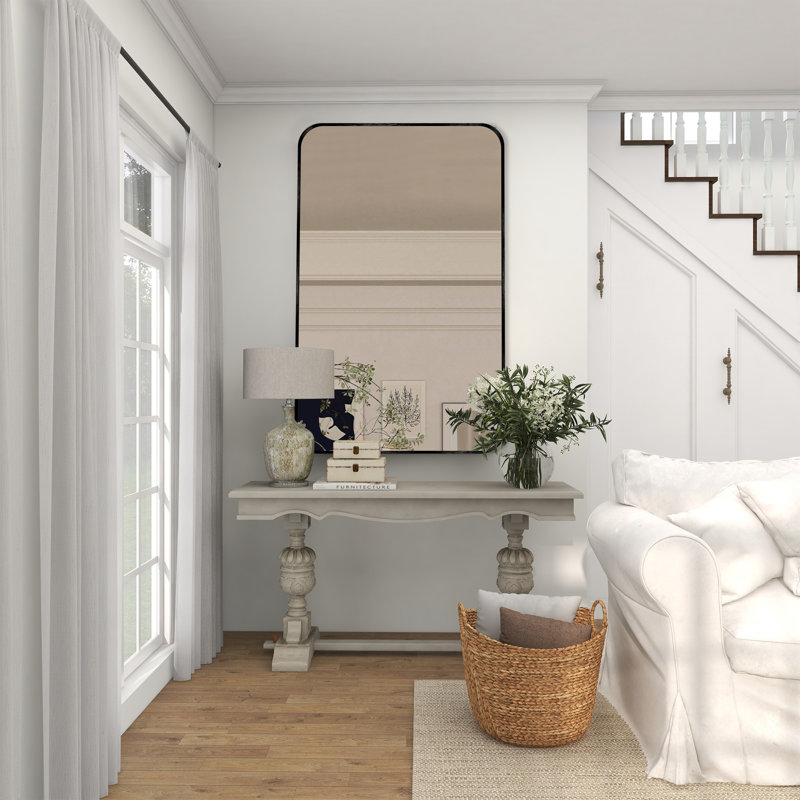 Miroir mural Viridiana, Noir brossé, 48 po x 30 po