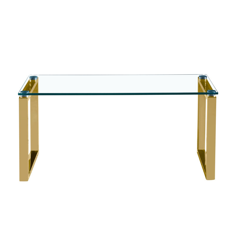 Table basse traîneau Huxley, H 16 po x L 39 po x l 18 po, Doré