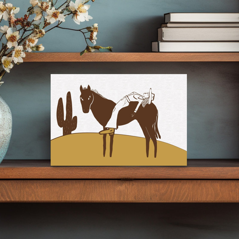 Day of rest COW GIRL Contemporary Cow Horse Wall Art Print, 45.72cm H x 30.48cm W