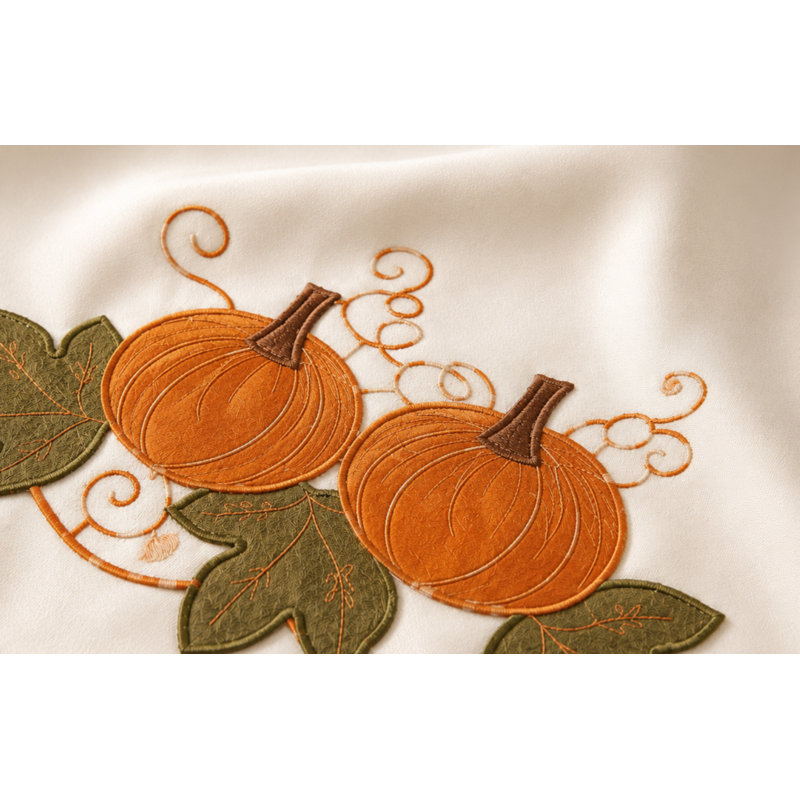 Chemin de table linge brodée nappe Samons, L 36 po x l 16 po
