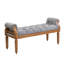 Banc Mid-Century en bois massif touffeté avec accoudoirs roulés et garniture cloutée-2020283146-2020283145