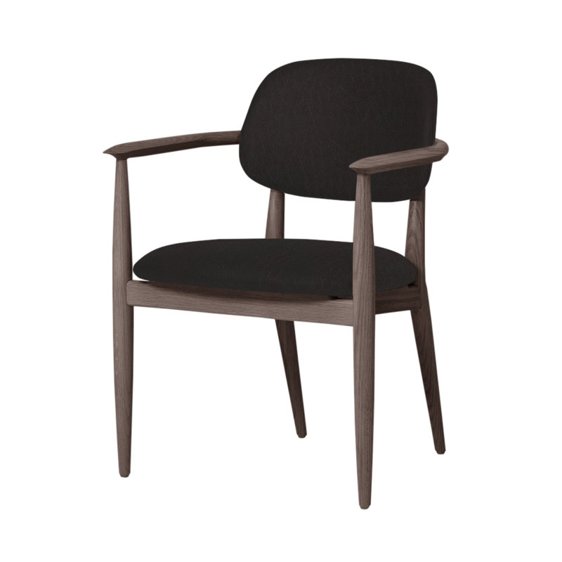 Chaise Slow de Space Copenhagen, Noyer à finition savonnée, Loup cristal 3386