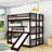 Full Over Full Over Full Wooden Triple Bunk Bed With Ladders, Guardrails And Slide-150744725