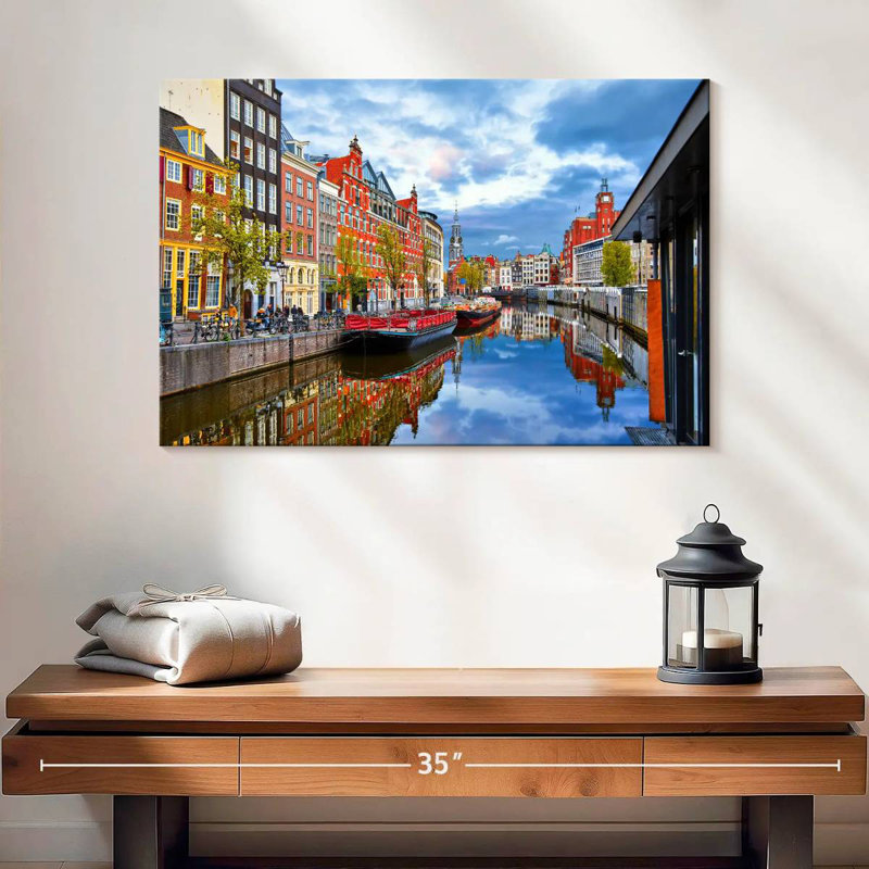 Picturesque amsterdam canal Sireci, H 16 po x l 24 po
