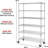 Maichin 48'' W Metal Height -Adjustable Shelving Unit with Wheels