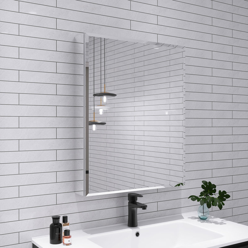 Recessed Or Surface Mount Medicine Cabinet Mirror With 2 Adjustable Tempered Glass Shelves, 30"H x 24"W x 5"D