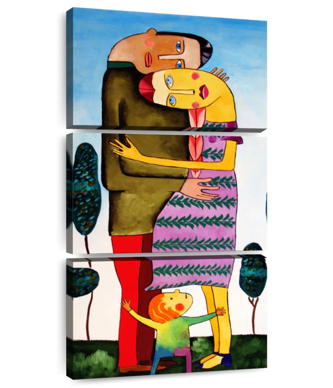 Famille abstraite, H 27 po x l 12 po