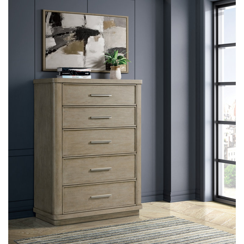 Eris 40'' W 5 - Drawer Dresser, Casual Taupe