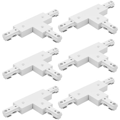 Connecteur en T de lumière Luxrit H, connecteur à 3 voies de type H, compatible avec un composant de source d'alimentation à 3 fils 120 V, paquet de 6 blanc