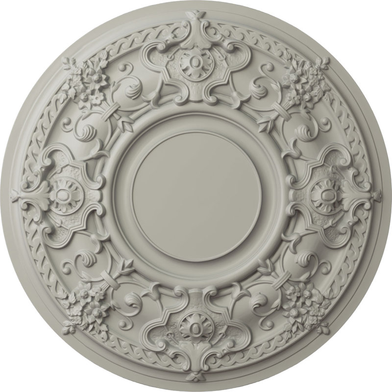 Médaillon de plafond 32 po 3/4 po x P 2 1/2 po Jackson (convient aux auvents jusqu'à 13 1/2 po), Pot de crème