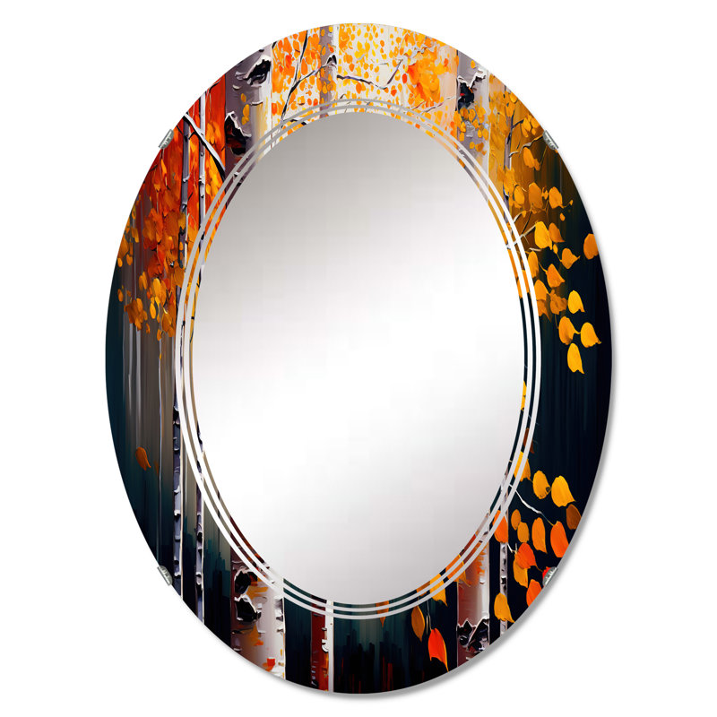 Miroir mural Raghad Autumn Birch Trees Forest II, 30 po x 20 po
