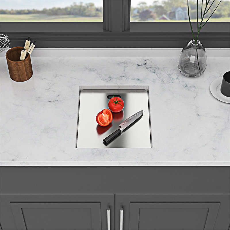 Évier de cuisine encastré simple avec robinet pliant