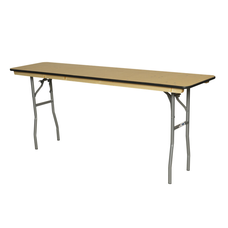 Table pliante portable WFT, Bois de bouleau naturel, H 30 po x L 96 po x P 18 po