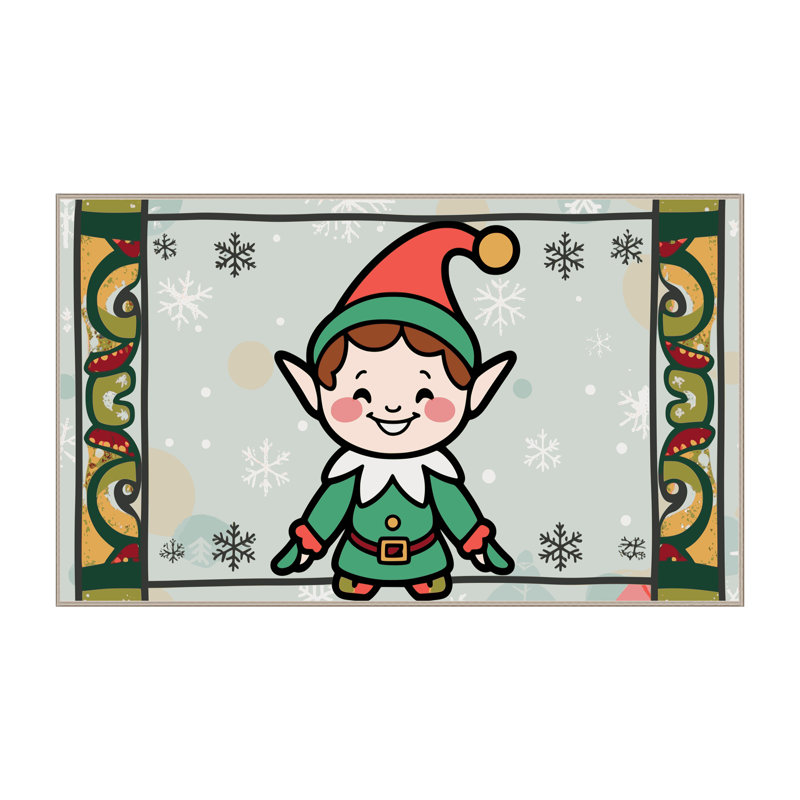 Tapis de vacances d'hiver de Noël lavable The Holiday Aisle®, Rectangle 6 pi x 9 pi