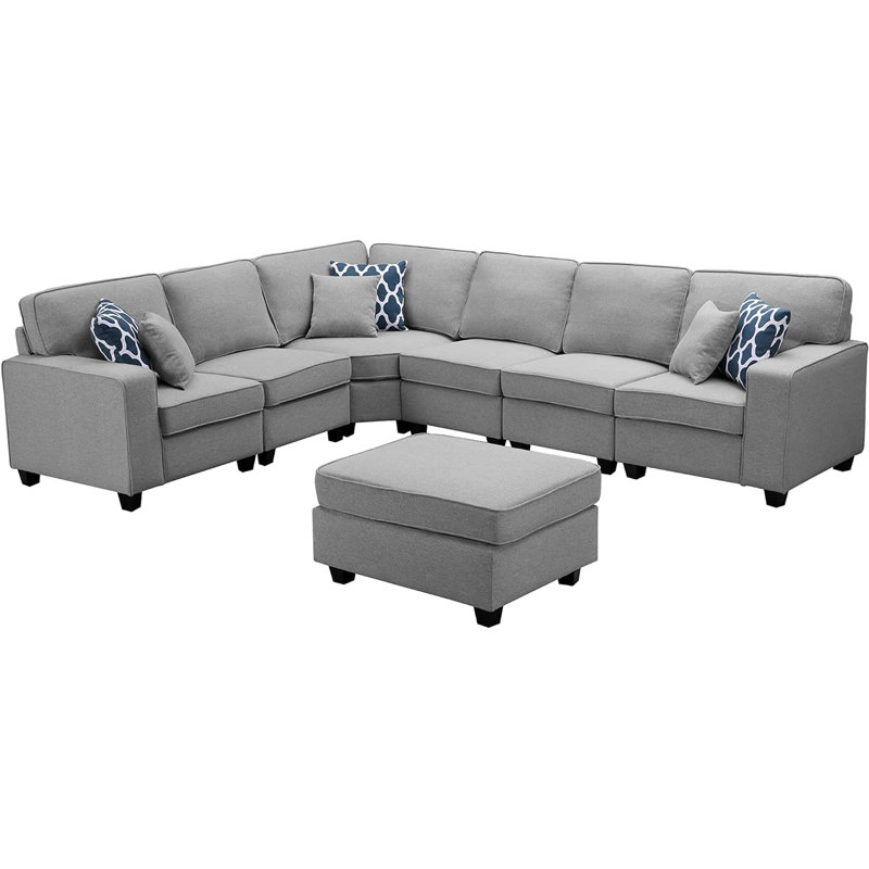 Canapé modulaire avec repose-pieds 7 pièces Latitude Run®