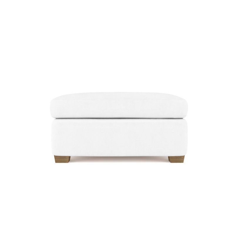 Rivington Ottoman, Plush Velvet Oyster, Weathered