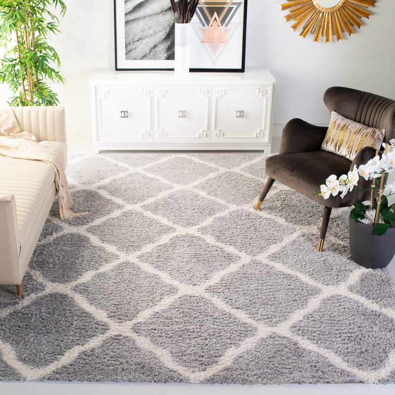 Tapis à poil long à motif géométrique Lamoreaux, Rectangle 4 pi x 6 pi