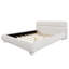 Lit tapissier contemporain avec tissu bouclé en molleton Teddy et pieds ronds massifs Conception élégante en forme de courbe pour chambre à coucher, grand lit, base de lit