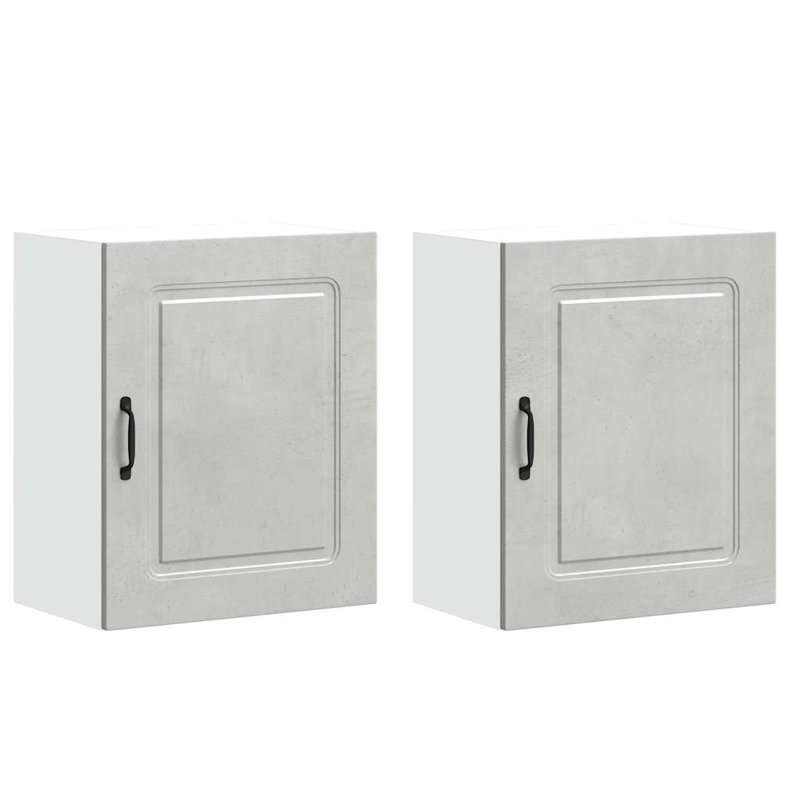 vidaXL Oven Cabinets Kitchen Cabinet Oven Unit 2 pcs Lucca Engineered Wood, Concrete Grey