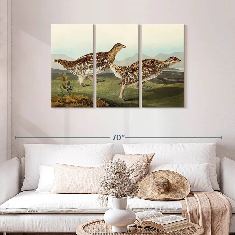 Brampt Sharp Tailed Grouse, 28" H x 45" W