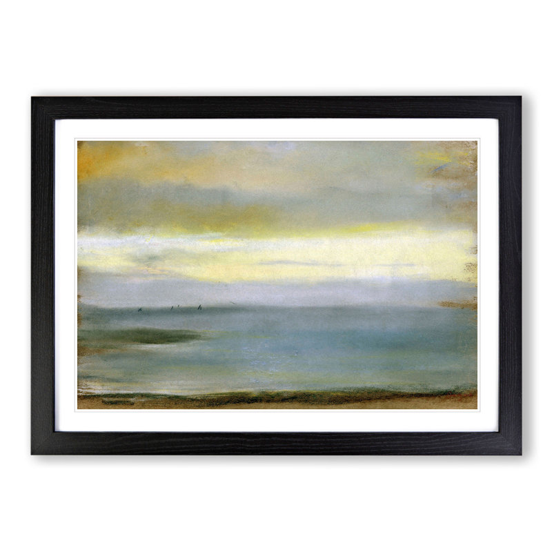 Beach at Low the Tide by Edgar Degas - Picture Frame Painting, Black Framed, 36cm H x 48cm W x 2cm D