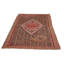 Canvello Antique 1950 Hand Made Casual Medallion Silkroad Seneh Rug - 4'1'' X 6'3''