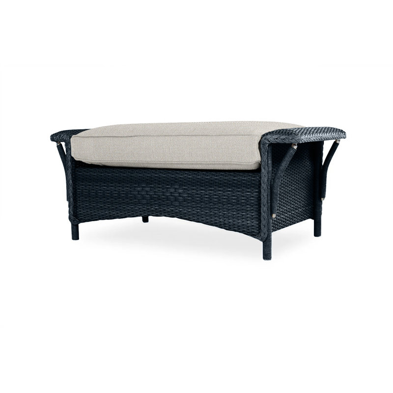 Nantucket Outdoor Ottoman, Botanic Willow, Ebony