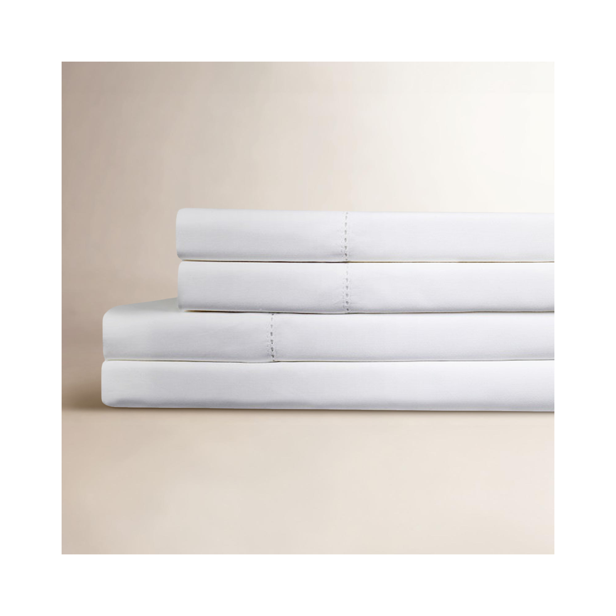 Brina Egyptian Cotton Sateen Sheet Set, King Sheet Set with 2 Pillowcases, White