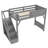 Gray MDF+Pine+Plywood Twin Loft Bed with Wardrobe, Stairs, Storage Shelves-605905490-605905493