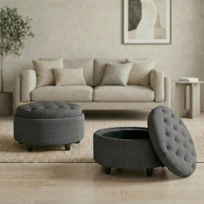 25'' Oversized Upholstered Storage Ottman