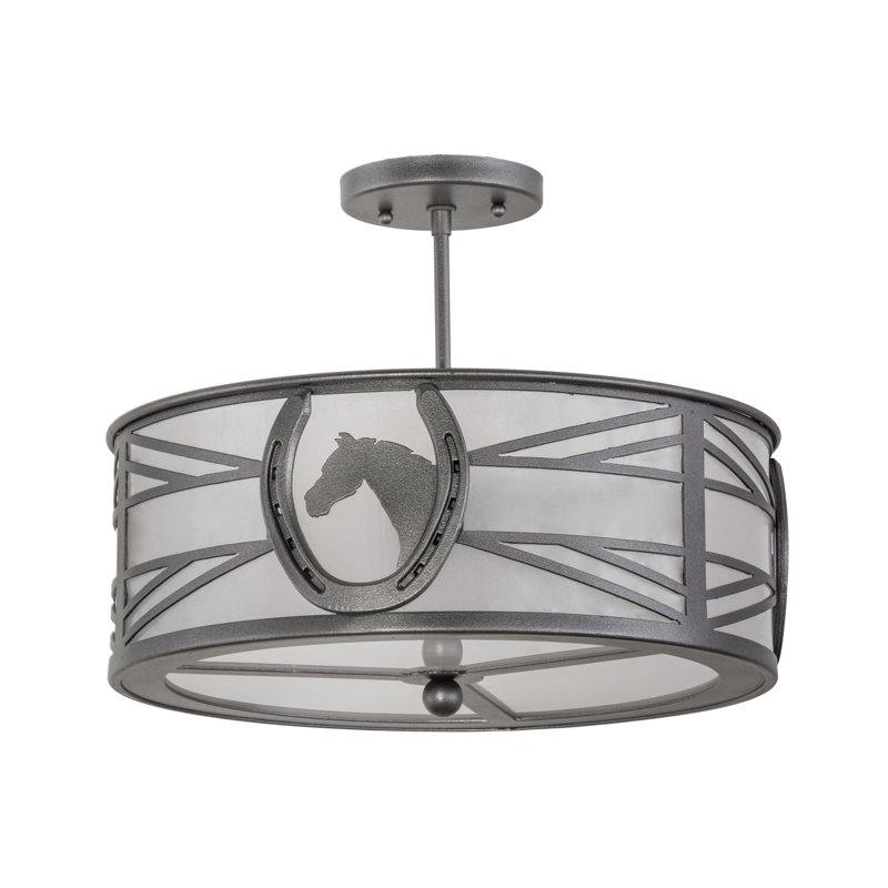Plafonnier semi-encastré 2 lumières 16,5 po unique