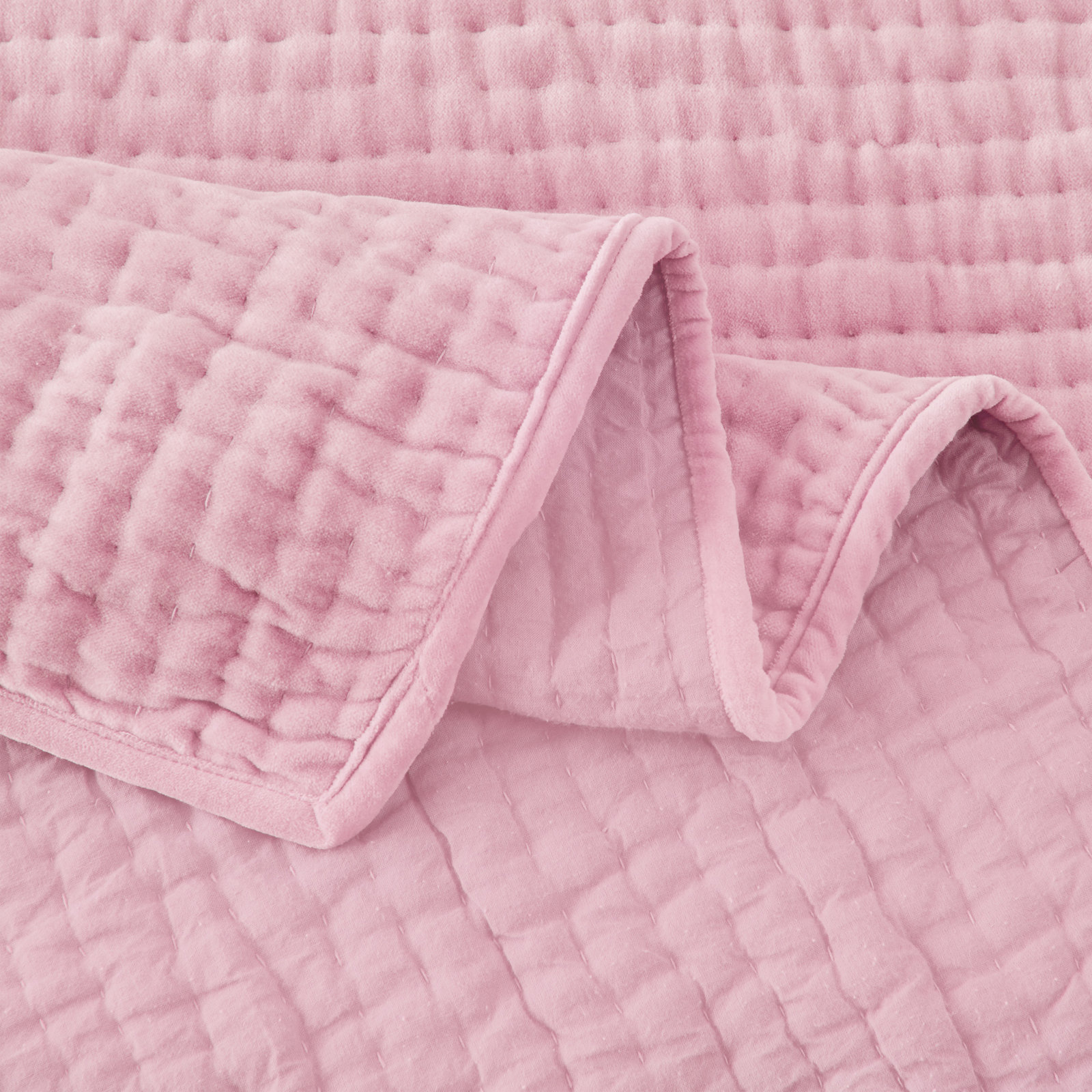 Chambord Cotton Quilt Set, King Quilt + 2 King Shams, Rose