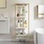 4 Tier Bookshelf, Gold Narrow Bookshelf With Metal Frame, Small Bookshelf With Open Display Shelves, Bookcase