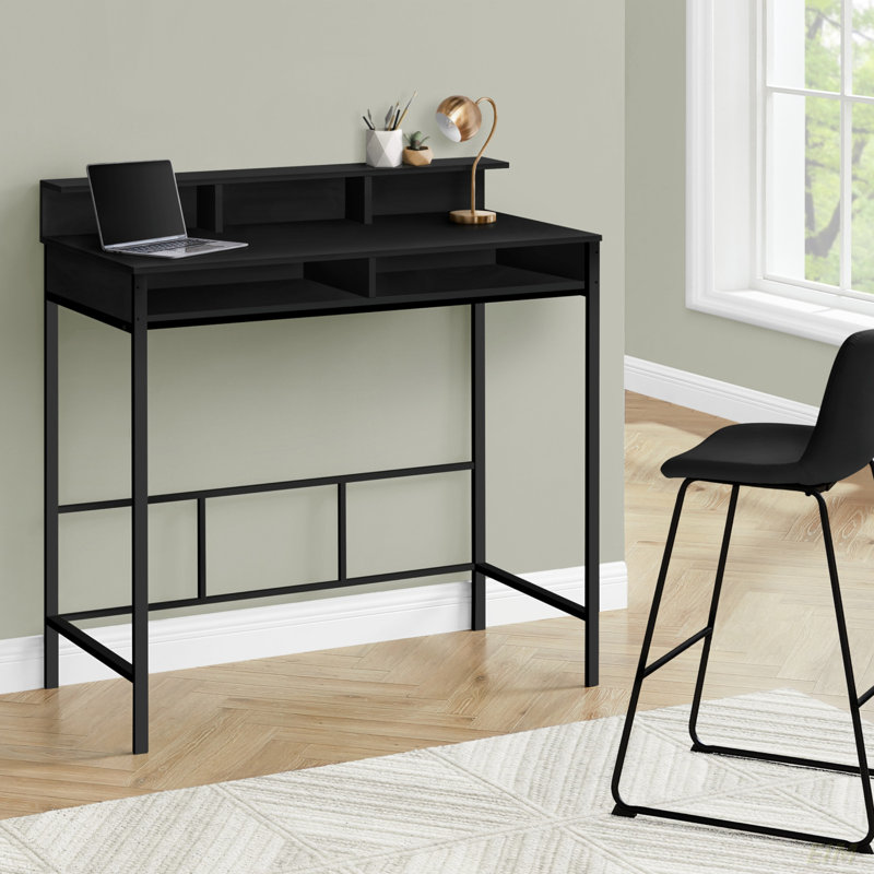 Bureau d'ordinateur, bureau personnel, debout, tablettes de rangement, L 48 po, travail, ordinateur portable, contemporain, moderne