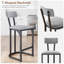 Ensemble de 4 tabourets de bar modernes en velours gris