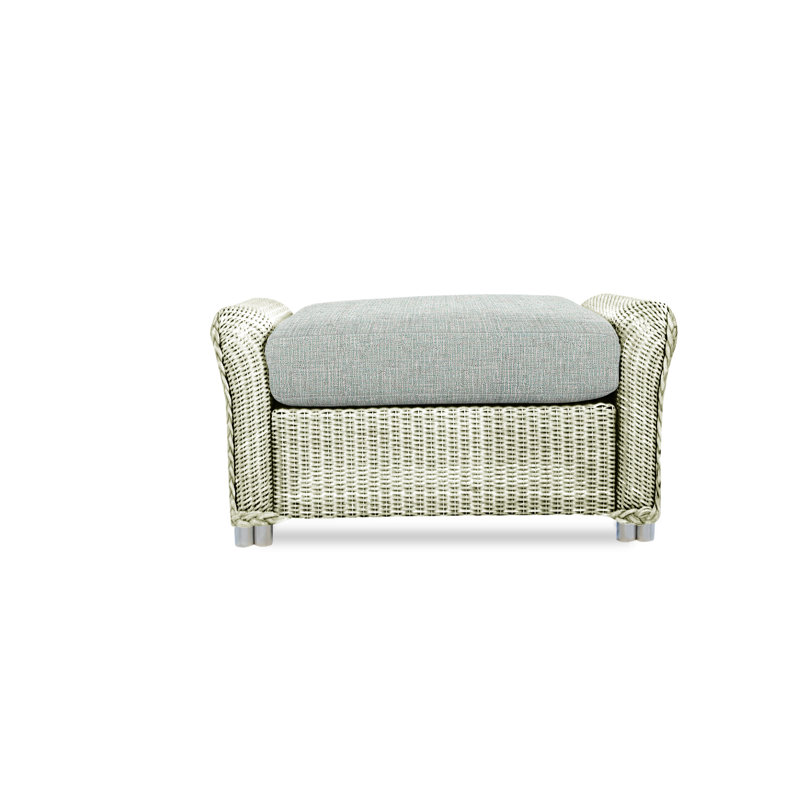 Reflections Outdoor Ottoman, Ivory, Friendly Flax