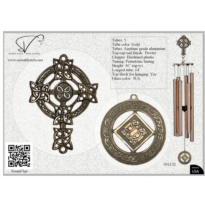 36 po croix / celtique - tube, Noir